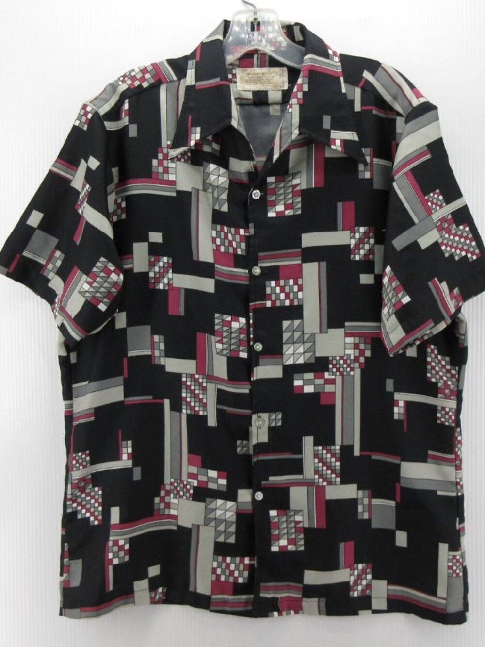 VINTAGE Anderson Little Shirt Large 70s Disco Mod Leisure Hippie Woven